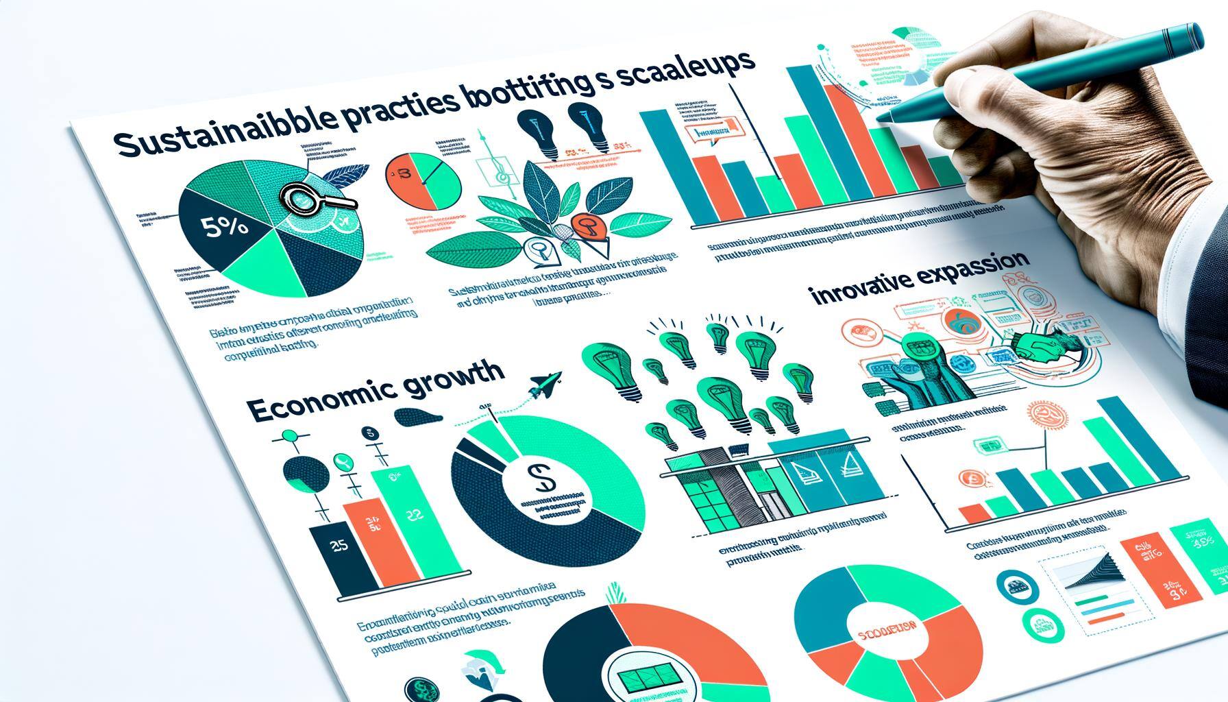 Libro con diferentes ideas con graficas