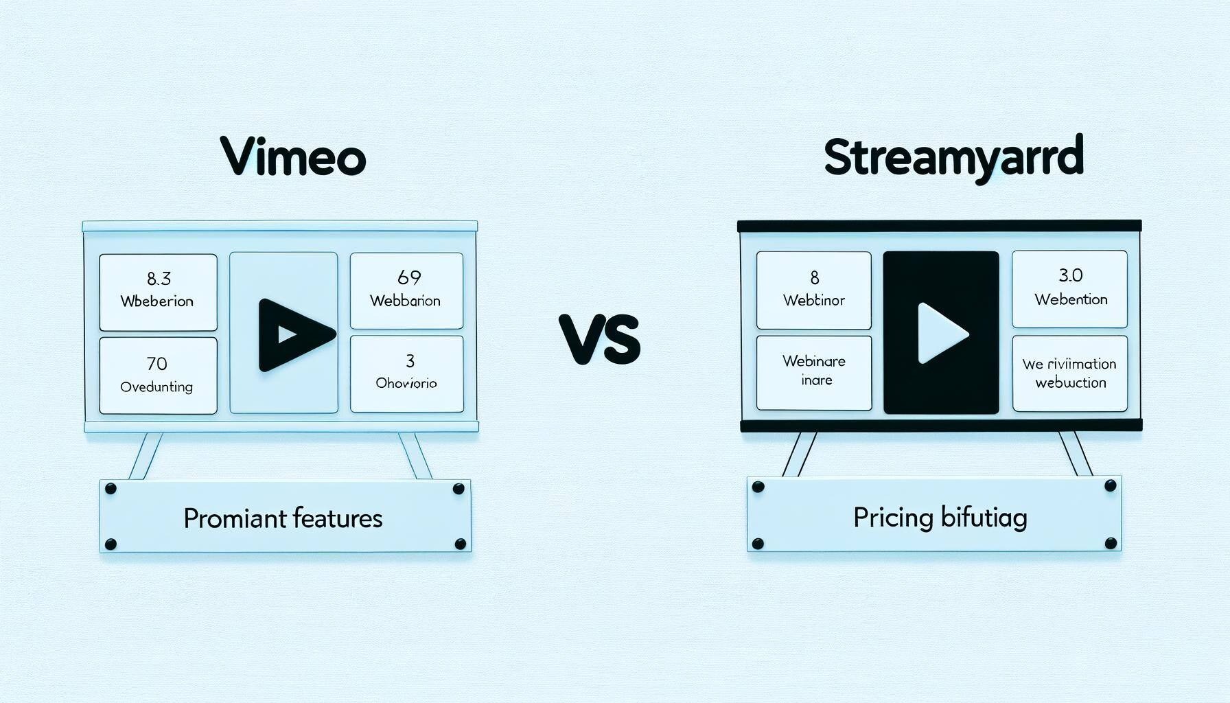 imagen abstracta con la comparativa entre vimeo y streamyard